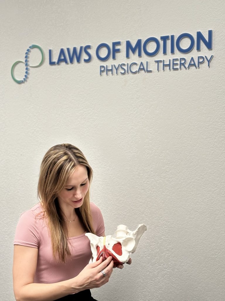 Heather Law, Physical Therapist, discussing muscles of the pelvic floor which is part of our pelvic floor physical therapy in Scottsdale.